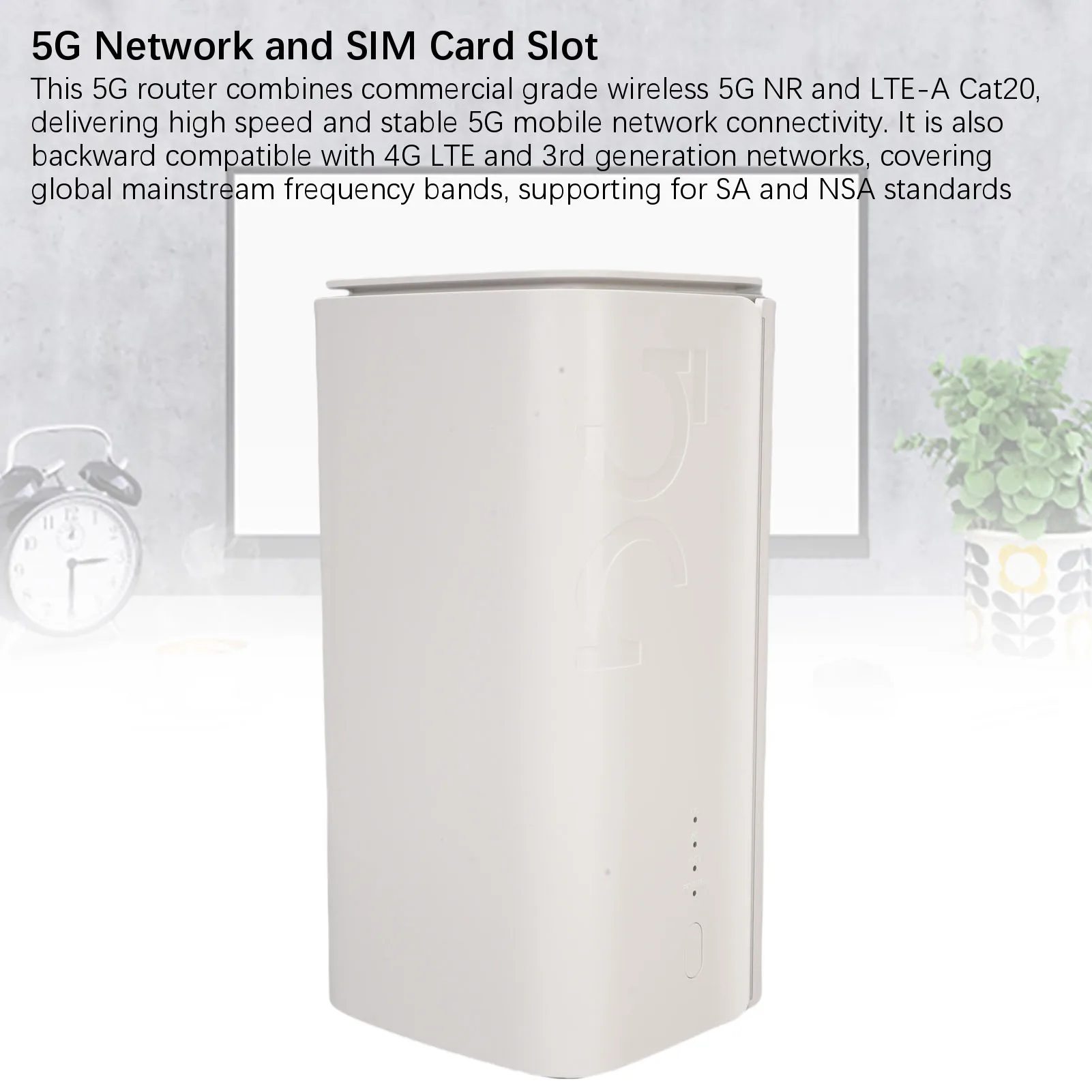 Dual Band WiFi 6 Router Small SIM Card Slot Support for NSA SA 5G CPE Router Efficient Heat Dissipation for Game Entertainment