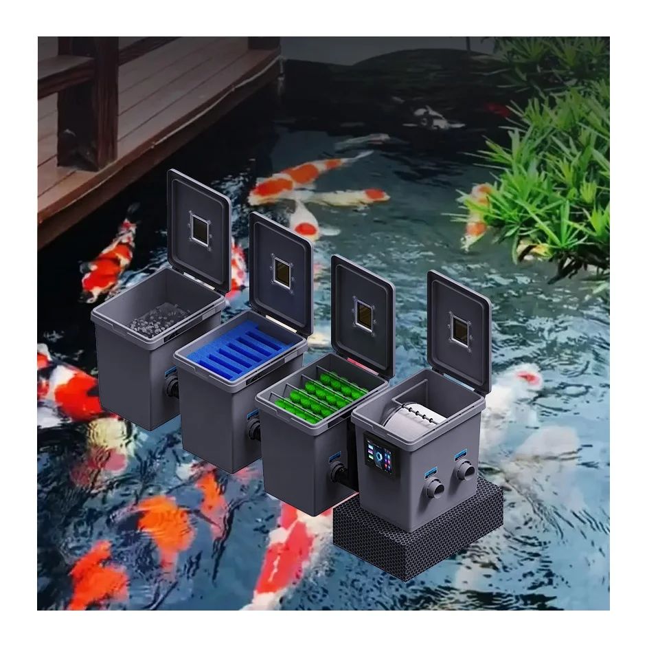 Automatic Purification Fish Pond Drum Filter Biological Bucket Koi Pond Filtration For Garden Water Circulation System