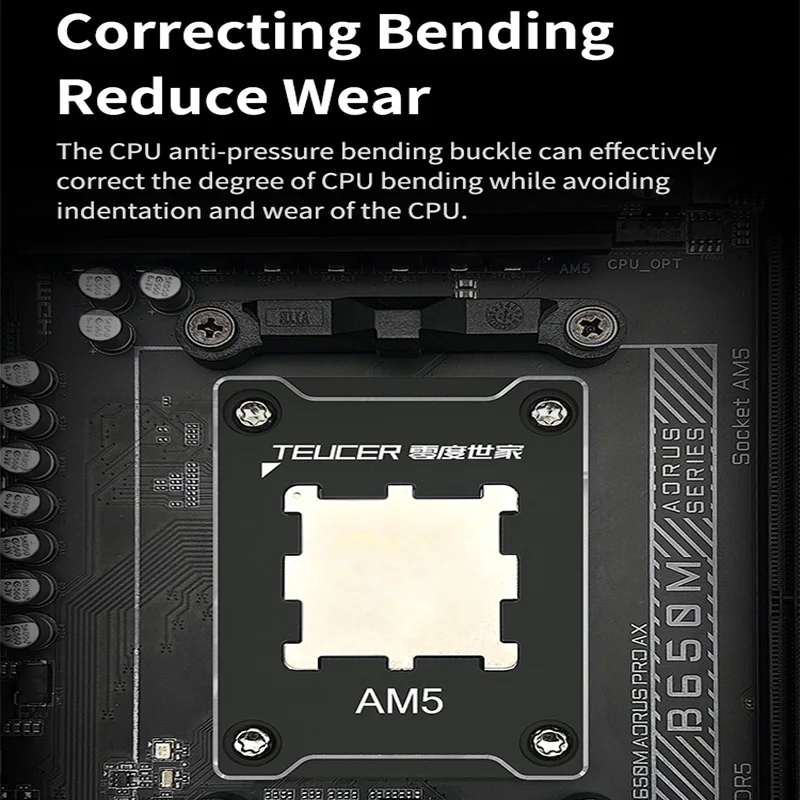 TEUCER AMD/AM5 BCF CPU Bending Correction Frame | Fixing Bracket for AMD Ryzen 7000 Series | CNC Aluminum Replacement Buckle