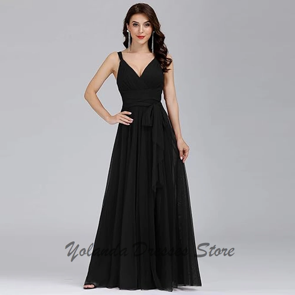 

Customized Wide Straps Mother of The Bride Dresses Open Back Sleeveless Formal Evening Gown Deep V Neck Wedding Guest Dress 2025