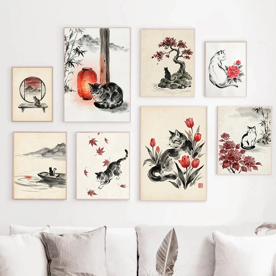 Japanese Minimalism Lifestyle - Japanische Katze beim Schlafen an einer