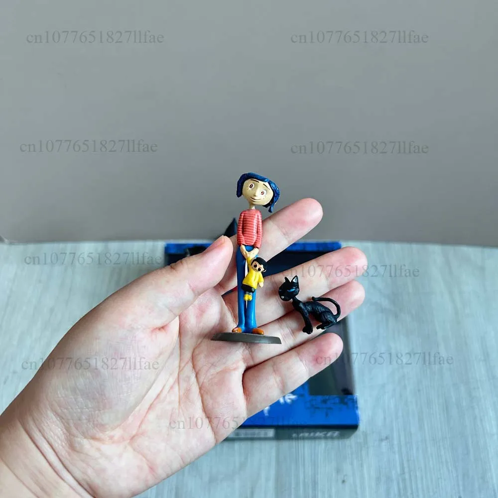 ﻿ Coraline niño personaje torcido Sr. Bobinski fantasma madre gato escena conjunto de 3 piezas modelo de figura de acción juguetes muñeca móvil conjunta