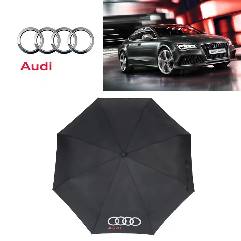 For Audi S Line A1 A3 A4 A5 A6 A7 A8 Q3 Q4 Q5 Q6 Q7 Q8 S3 S4 S5 S6 RS3 RS4 TT Car Automatic Folding Windproof Sunshade Umbrella