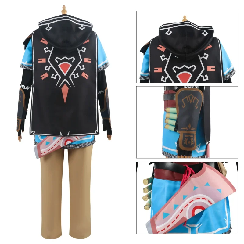 2025 nuevo juego Zelda Breath of the Wild Link Cosplay disfraz camisa capa accesorios adultos hombres traje para Carn AA