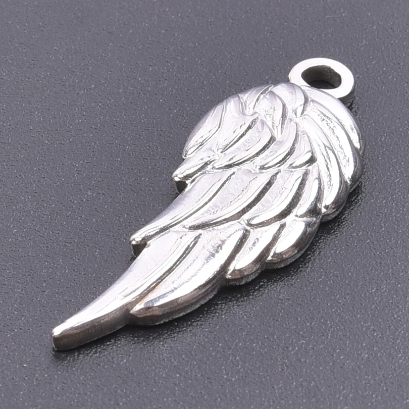 5Pcs Stainless Steel Mini Angel Wings Charms Wholesale Fashion Feather Pendant For Jewelry Making DIY Necklace Accessories Craft