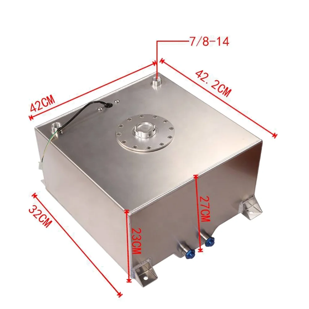 

Car modified car fuel tank with sensor 40L 10 Gallons aluminum alloy OC-1018-40/OC-1017-40 Silver aluminum cover