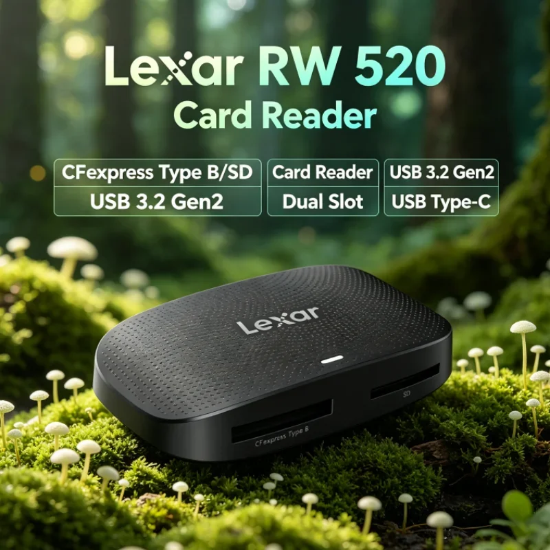 Lexar RW520 Memory Card Reader High Speed CFexpress Type B SD Card Reader USB 3.2 Gen 2 10Gbps for Camera Data Transfer