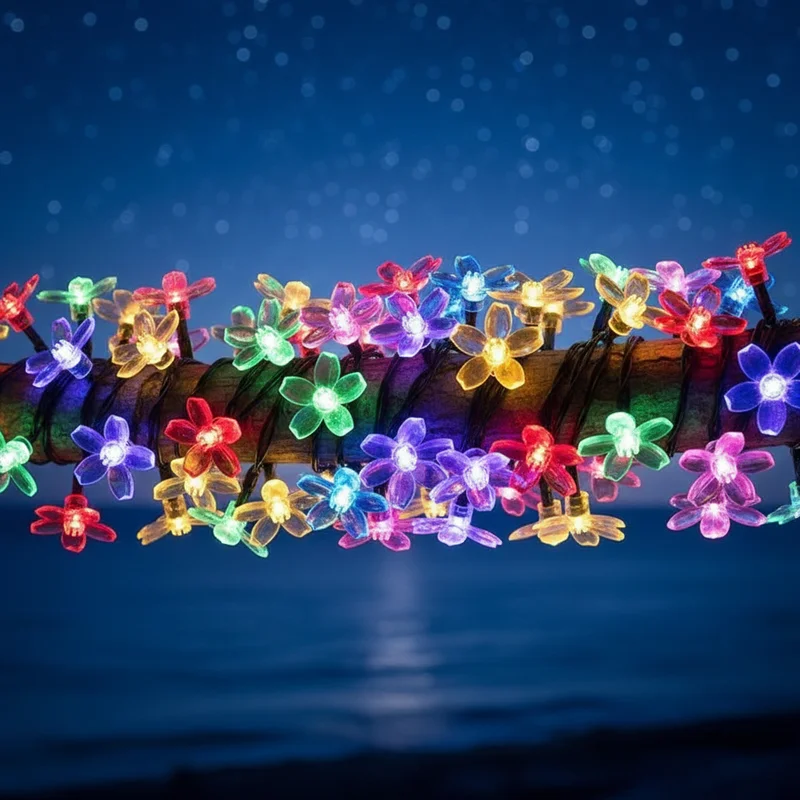 20/50/100LED Solar String Lights Cherry Flower Fairy Lamp Outdoor Waterproof for Garden Party Christmas Decoration