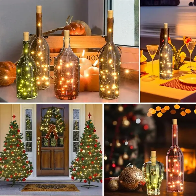 【Big Deal】10PCS Wine Bottle Cork Lights 20 LED Fairy String Lights For DIY Party Wedding Christmas Festival Bar Decoration