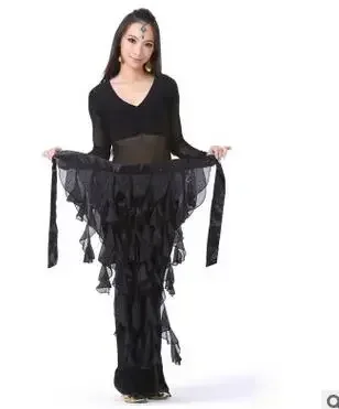 Costume de brevdu Ventre avec Pompon, Ceinture Ronde, JOChiffon, Hanche, Tribal, Taille Unique, Bonbon Solide, 1 Pièce/Lot