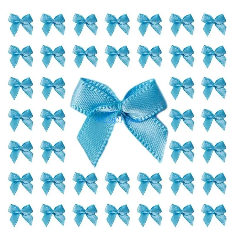 

G5GC 200 Pcs Small Size Satins Ribbon Bowknot Handwork Mini Bows DIY Party Decoration