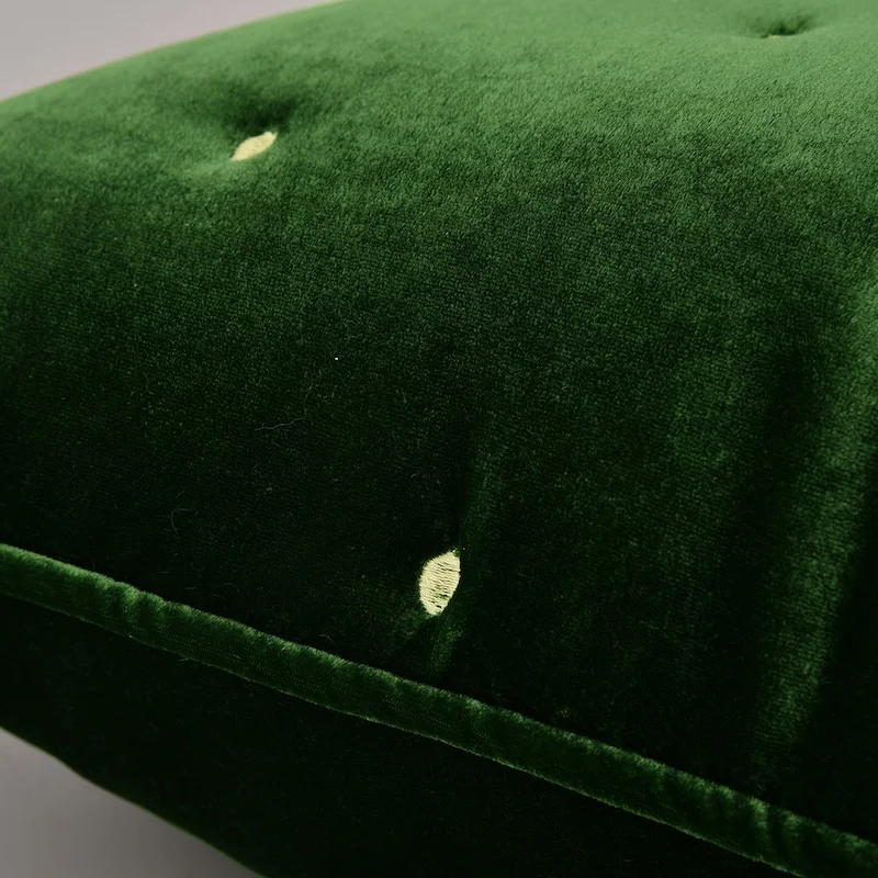 Green Velvet Pillows Retro Soft Lumbar Cushion Case Modern Luxury Art Room Decorative Pillow Cover For Sofa Chair Home Decorate