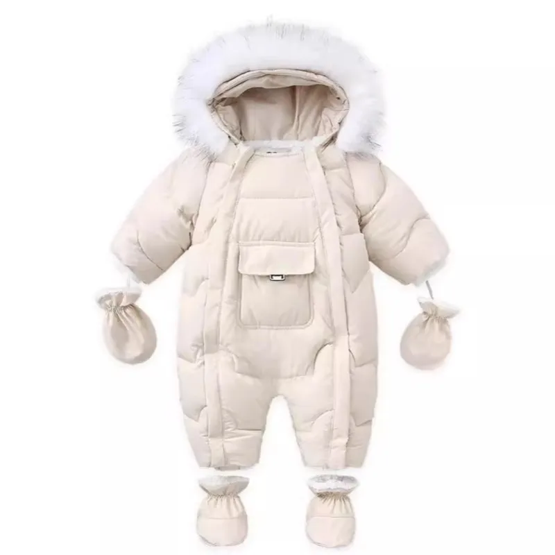 Fleece-Lined Winter Baby Romper 4