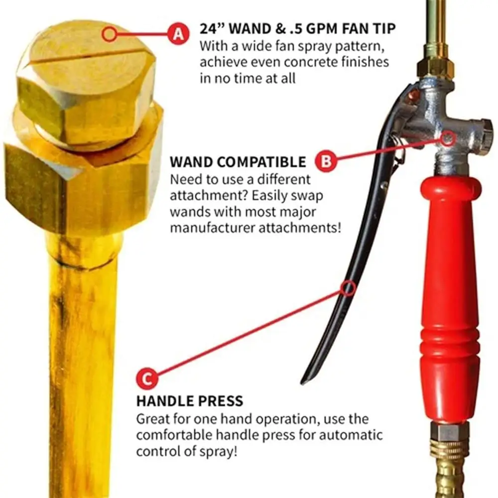 Motorized Backpack Concrete Sprayer 6.5 Gal Adjustable Pressure Curing Sealant Fertilizer Wand Included Fast Efficient