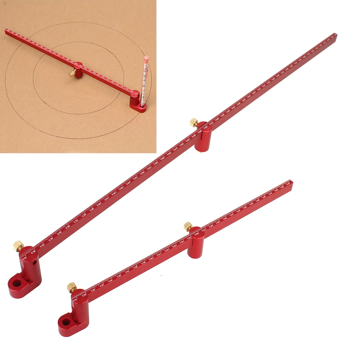 1Pc 32cm/55cm Woodworking Scribing Gauge Center Finder Ruler Lengthening Scribing Circle Ruler Woodworking Compass