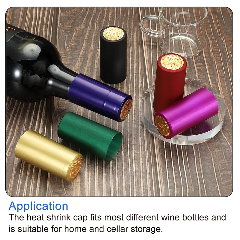 180pcs tappi di bottiglia termorestringenti in PVC bottiglia di vino diritta Capsule termoretraibili maniche termoretraibili copertura superiore pellicola avvolgente per bottiglia bocca
