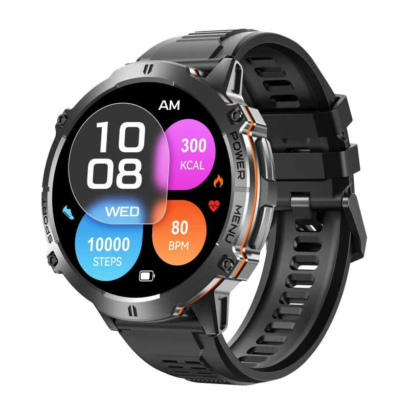 2025 NEW VWAR GPS Smart Watch For Men Tactical Smartwatch Compass Altimeter Barometric 10ATM IP69K Waterproof AMOLED Men Watches