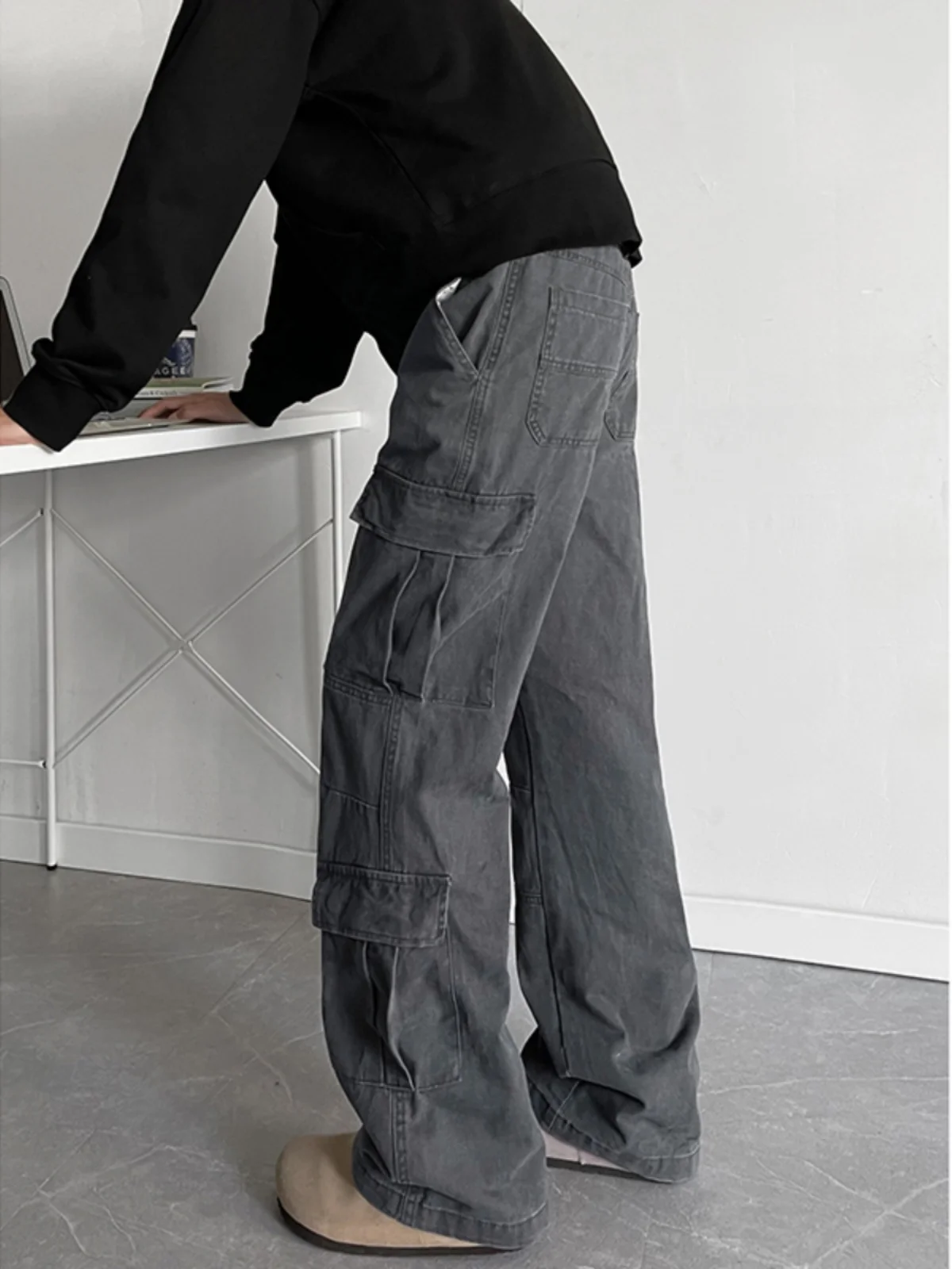 

Мужские рабочие брюки American Sle Retro, осенне-зимние, приталенные, прямые, повседневные, для лесозаготовок