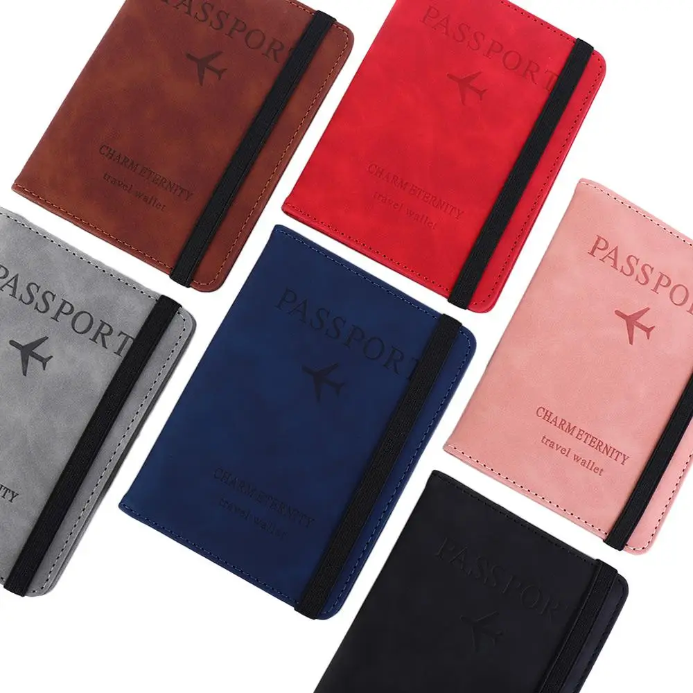 RFID Blocking ID Bank Card Coin Purse Storage Bag Organizer Case Passport Book Wallet Case Passport Cover Passport Holder view 3