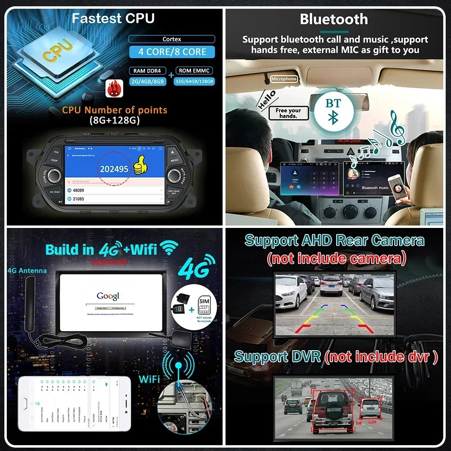 اللاسلكية CarPlay أندرويد 14 السيارات ستيريو راديو السيارة شاشة لشركة فيات تيبو EGEA 2015-2019 2 din autoradio مشغل وسائط متعددة 4G LTE #5