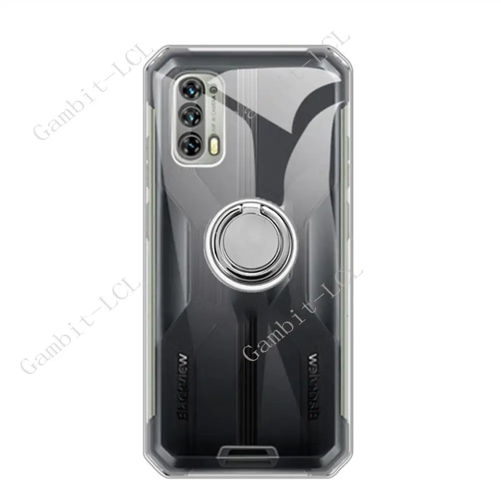 For Blackview BV7100 6.58" 2022 BlackviewBV7100 Back Ring Holder Bracket Phone Cover TPU Soft Silicone Case On BV 7100