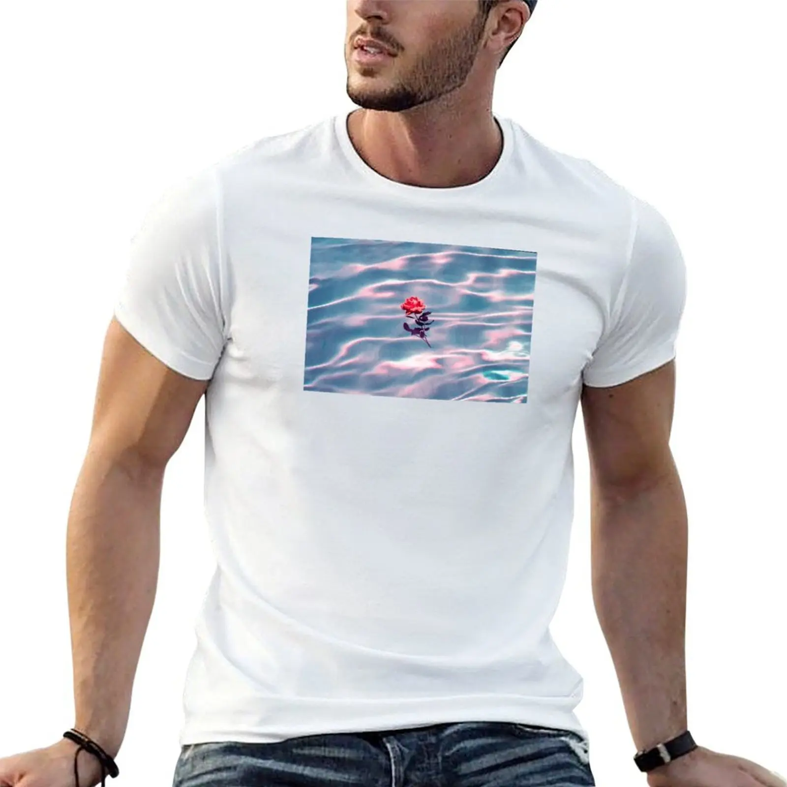 

Water Rose T-Shirt pack t shirt on graphic t shirts t funny man cotton shirts cotton Floating