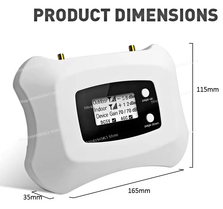 AS-D2 1800MHz Cellular Signal Booster, High Gain 2G/4G Phone Repeater for Enhanced Network Coverage