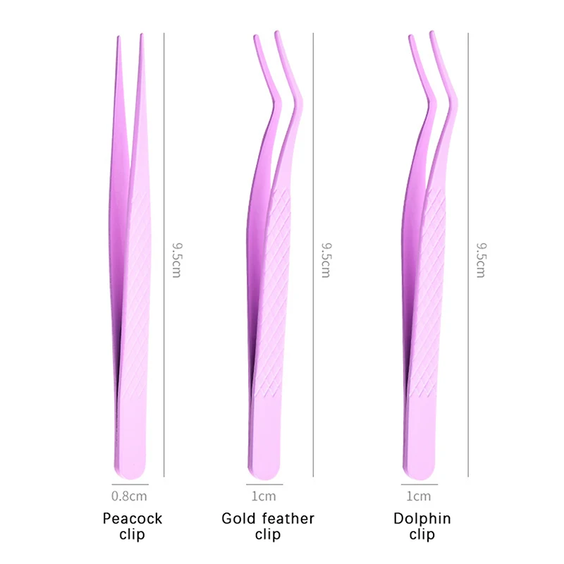 Mini False Eyelash Tweezers False Eyelashes Applicator Eyelash Extension Curler Nipper Clip Stainless Steel Makeup Tools