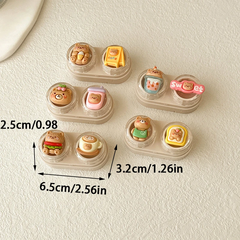 Portable Lovely Bear Contact Lens Box Holder Travel Eye Contact Lenses Case Container Storage Case Travel Accessories