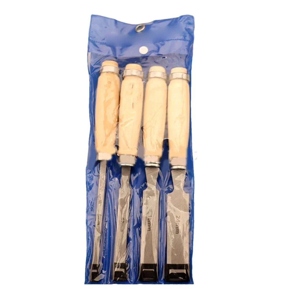 4pcs Wood Carving Chisel Set Woodworking Carving Chisel Kit Woodworking Tools Set With Pouch For Carpenter Wood Carving Tools