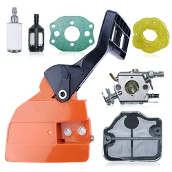 Besdupa Clutch Sprocket Chain Cover Brake Handle Carburetor Assembly For Husqvarna 136 137 141 142 Chainsaw Spare Tool Part
