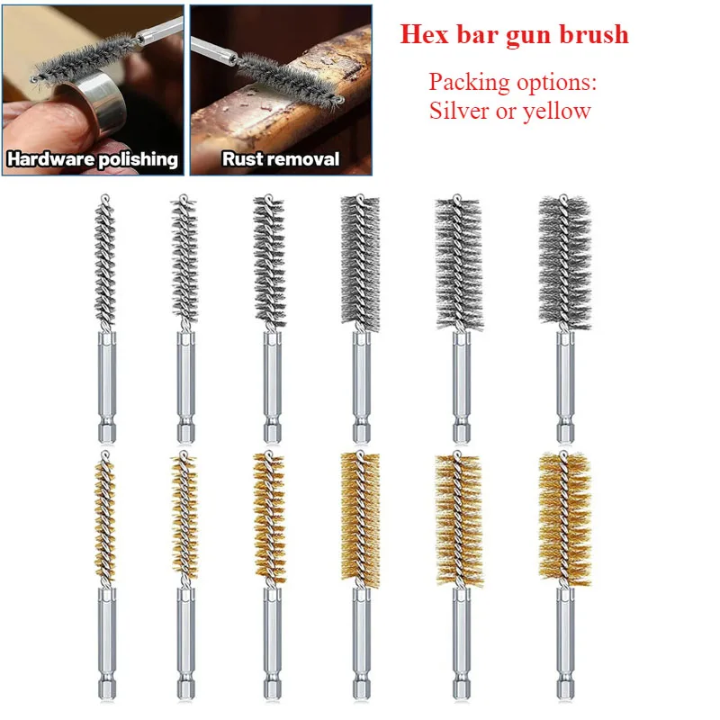 

6 Pcs 8-19mm Stainless Steel Drilling Brush Twisted Wire Cleaning Brushes for Electric Drill Impact Tool Cleaning Tube Machinery