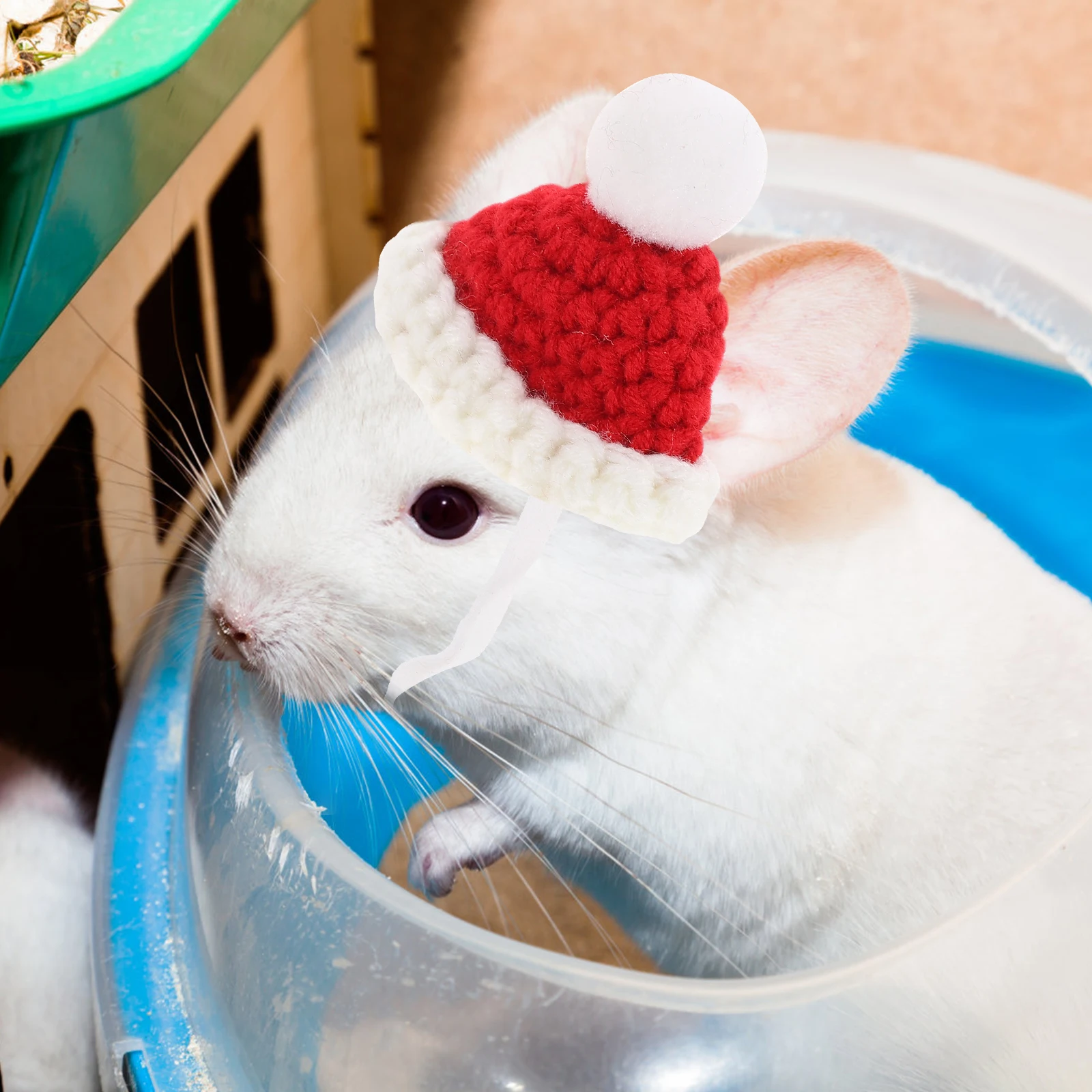 

Lightweight Knitted Hamster Hat Pet Costume Accessory Decorative Small Animal Cap For Halloween Birthday Party Chinchilla Photo