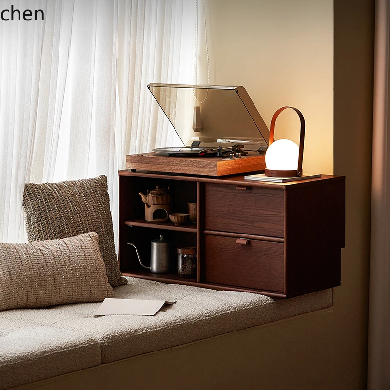 Hei Qiao solid wood chest can be freely combined with floor storage bookcase, small apartment multi-functional TV cabinet