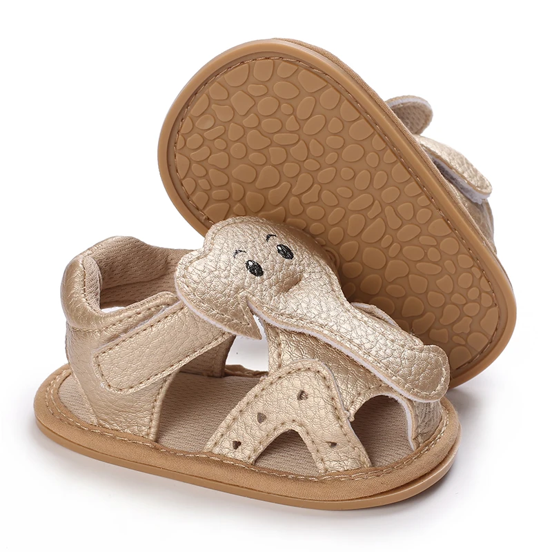 Cute Elephant Pattern Summer Casual Baby Sandals With Headband Anti Kick And Anti Slip Soft Sole Baby First Walking Shoes