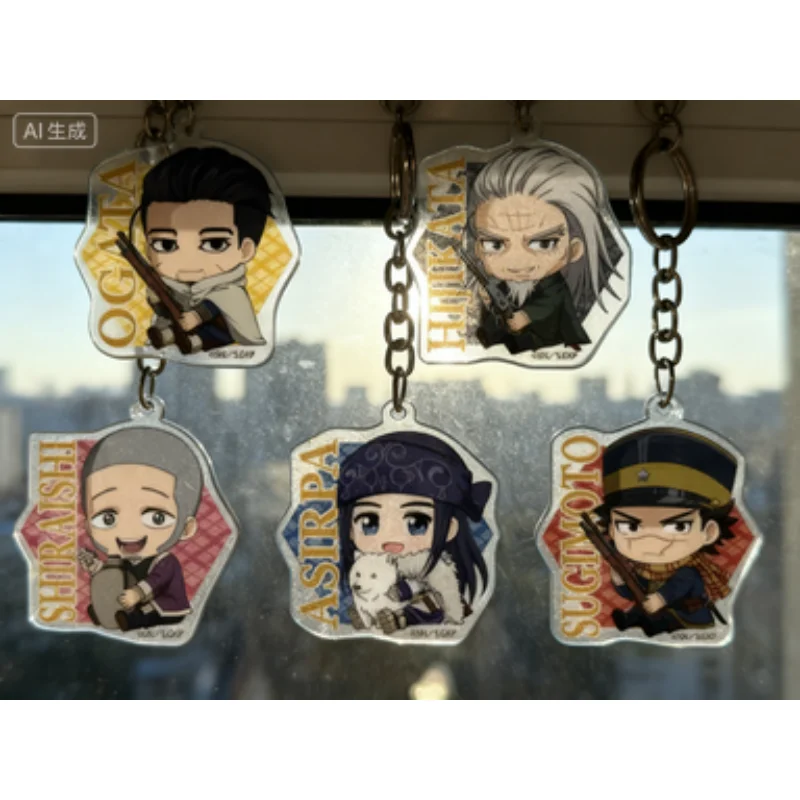 

Anime Golden Kamuy Desk Ornament Present Display Acrylic key chains Decorative items Animation Peripheral Bag charm