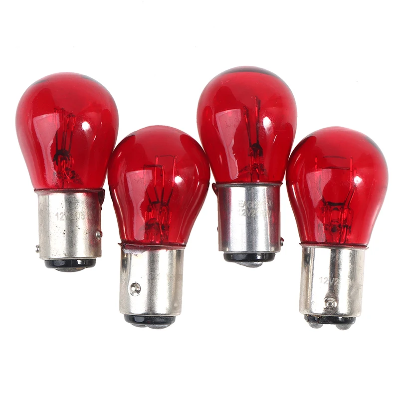 2Pcs BAW15D Red Brake Stop Tail Light Car Bulb 12V Turn Signals Warning Lights