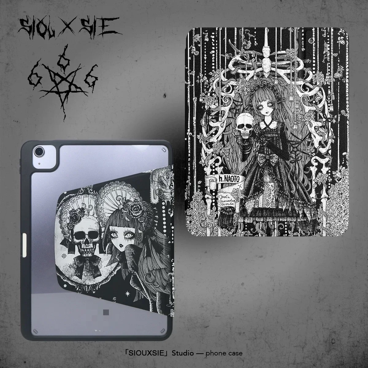 Gothic-style skeleton acrylic protective cover is suitable for iPad
