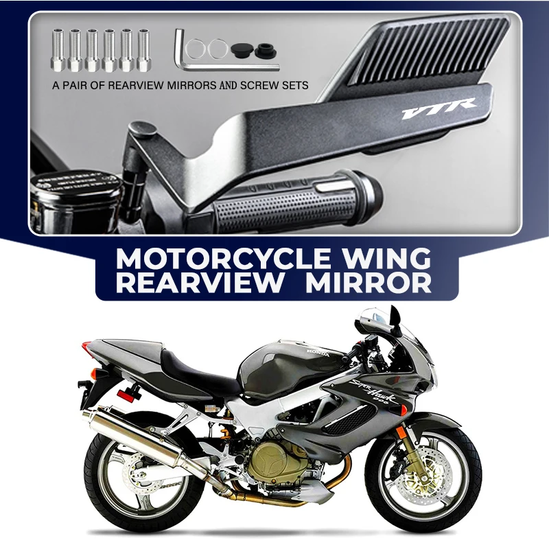 

Folding Motorcycle Wind Wing Aluminum Alloy Side Rearview Mirror For HONDA VTR1000 VTR 1000 SP1 SP-2 FV FW FX FIRESTORM VTR1000F