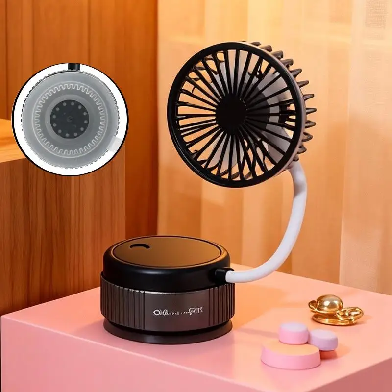 

360 Angle Suction Cup Handheld Fan Foldable Portable Rechargeable Mini Fan For Classroom Bedroom Outdoor Makeup Mirror