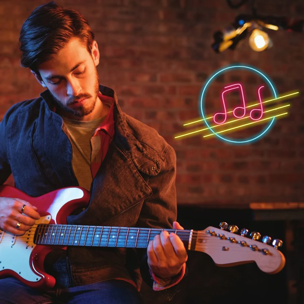 Music Neon Sign for Art Studio Room Bar Party Club LED Light Up Sign Music Lover Neon Hotel Recording Studio Decor Neon Sign