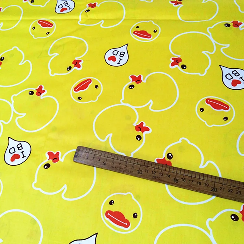 Teramila Fabrics Yellow Duck Cotton Fabric Tecido Quilting Bedding Decoration Tissue Home Textile Patchwork Sewing Cloth Craft