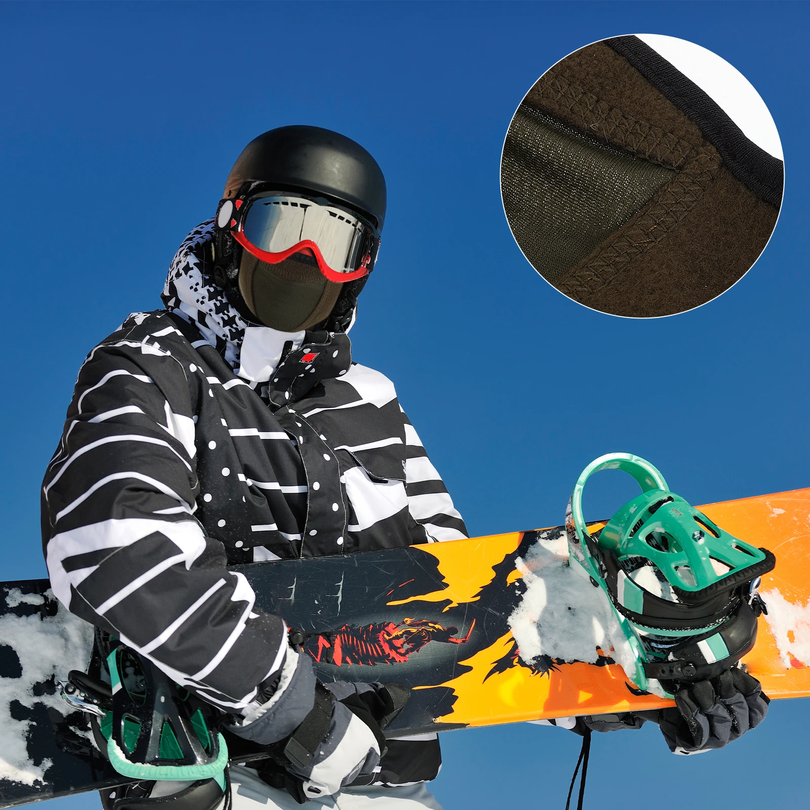 

1PC Windproof Mask Balaclava Keep Warm Cold Weather Polyester Bike Face Cover Ski Gaiter Fleece Outdoor Hood Ear Protection
