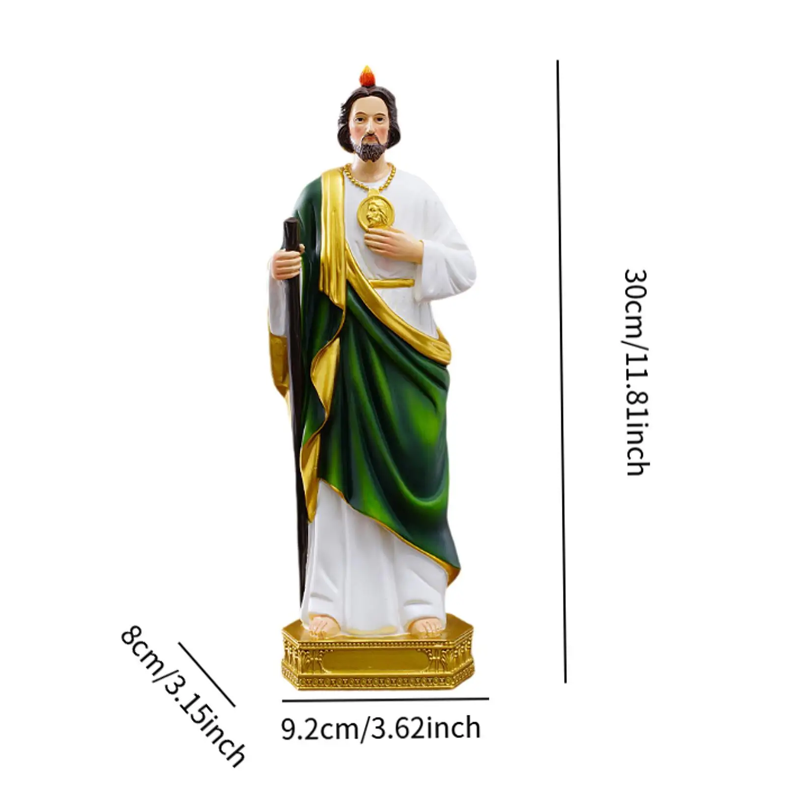 Saint Jude Statue Gift for Believers for Tea Room Bookshelf TV Cabinet