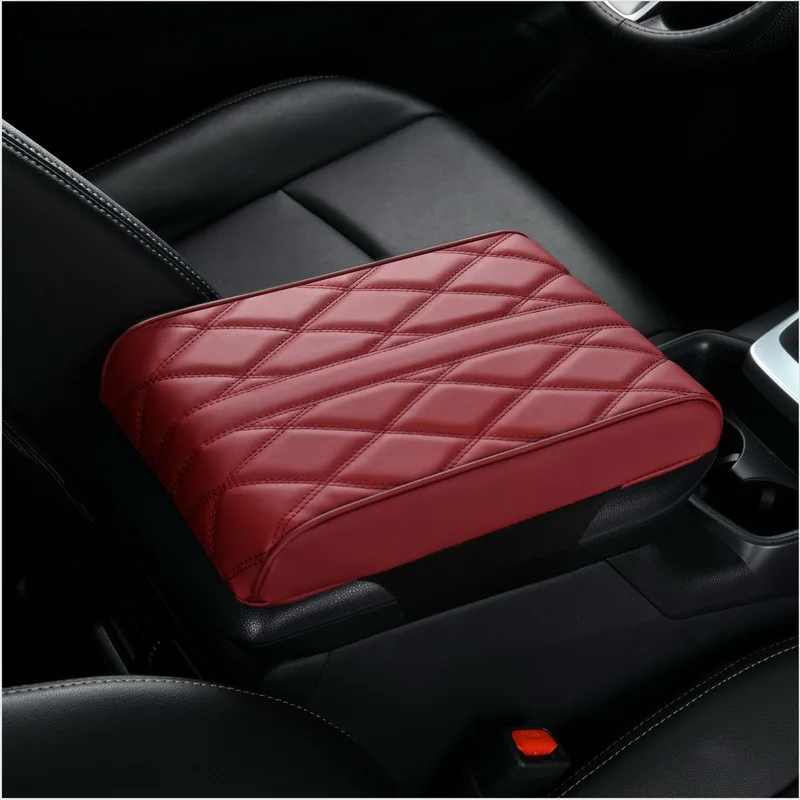 Auto Armlehne Matte Mittel konsole Armlehne Schutz kissen Wellens tickerei Pu Leder Auto Armlehnen Aufbewahrung sbox Abdeckung Pad