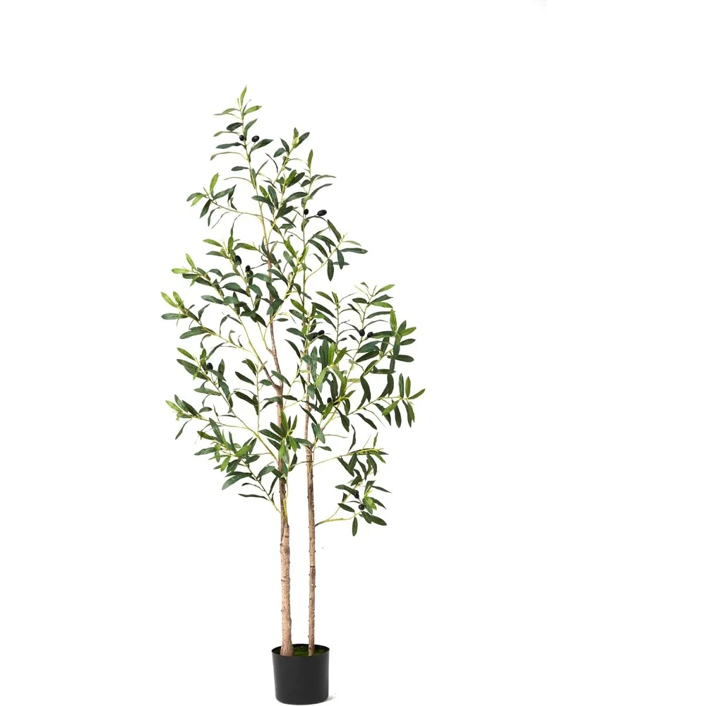 

5ft Faux Olive Tree Indoor Outdoor Decor Potted Fake Tree in Pot Silk Plants for Home Decor Office Living Room Porch Patio