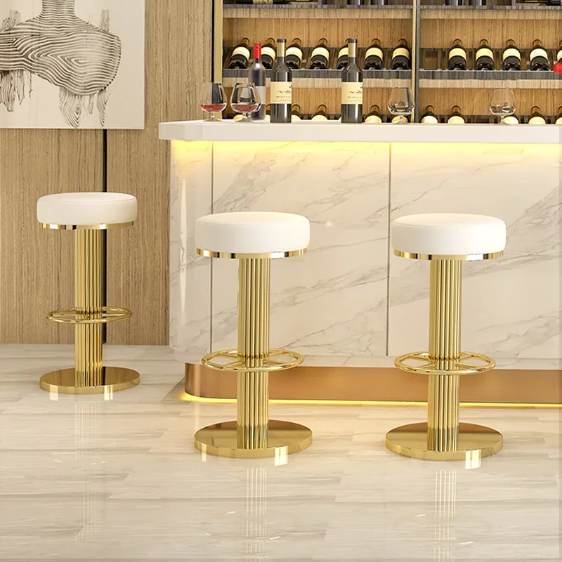 Sedie da bar dorate di lusso regolabili Design moderno da salotto Comodo sgabello da bar girevole Mobili da salone Barkrukken di alta qualità