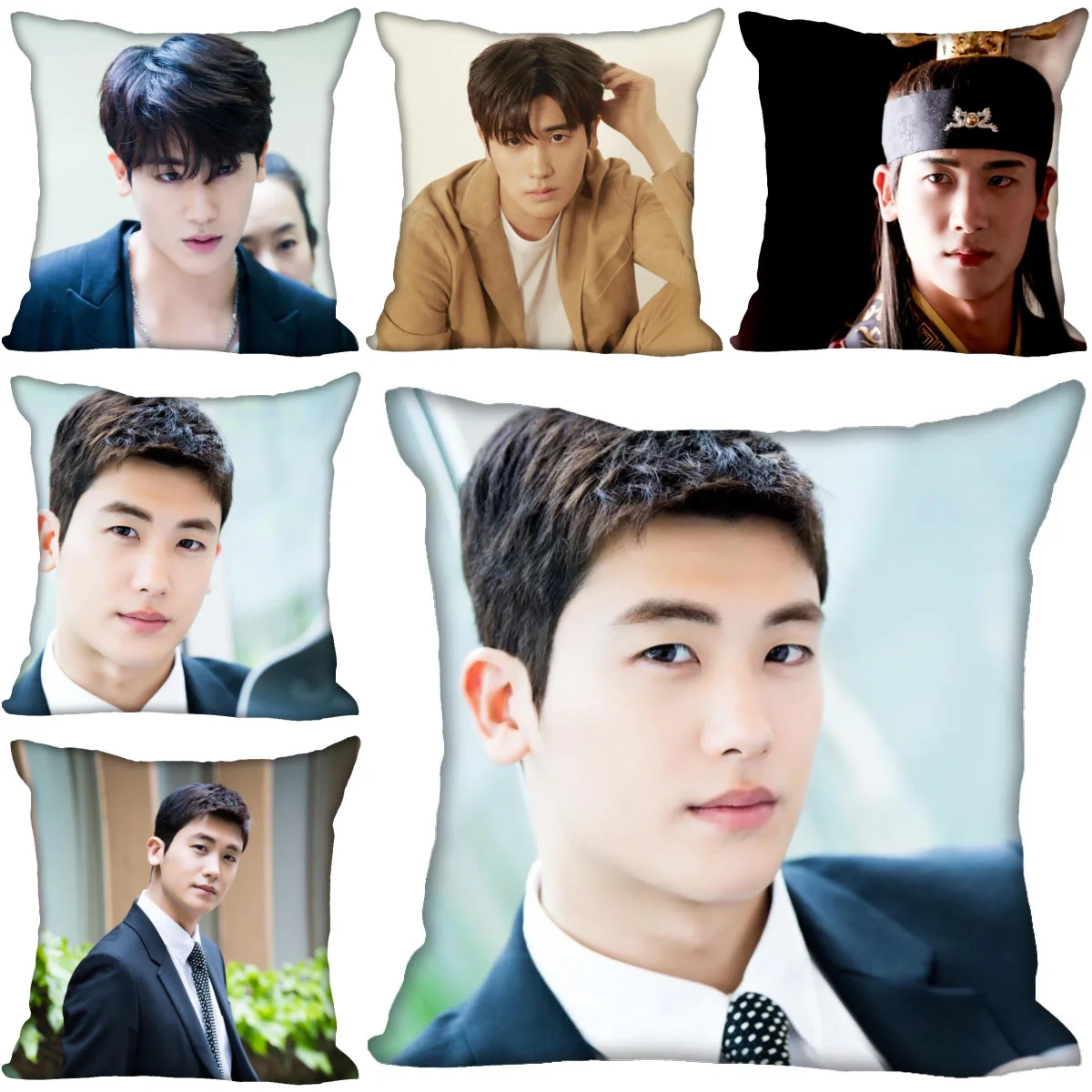 

New Park Hyung Sik KPOP Boy Pillow Cover Bedroom Home Decorative Pillowcase Square Zipper Pillow Cases Satin Soft No Fade