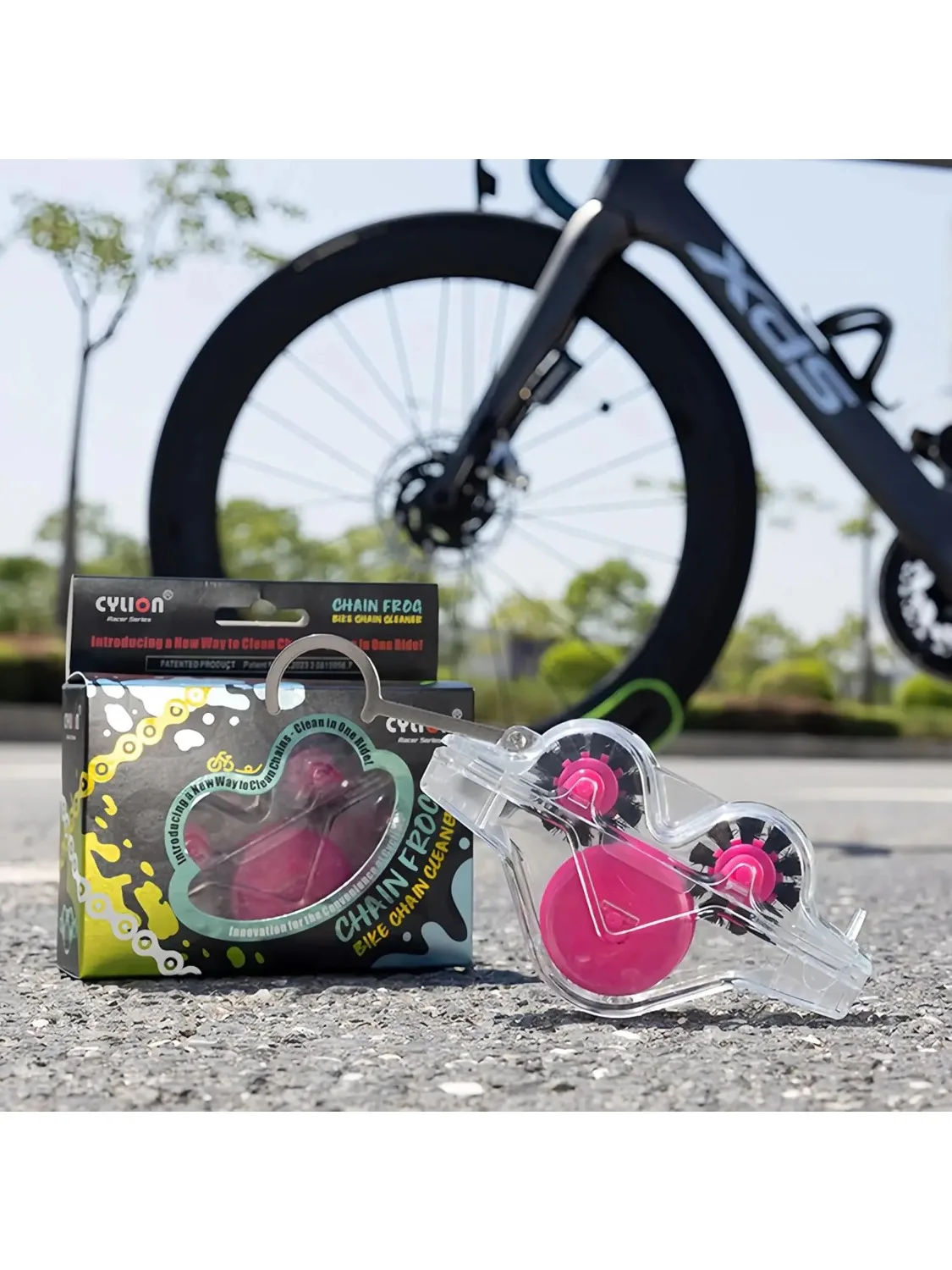 AliExpress NONE 1Pc Hands-Free Frog Chain Cleaner - Cute Multi-functional Bike Chain Maintenance Tool with Protection & Cleaning Brush