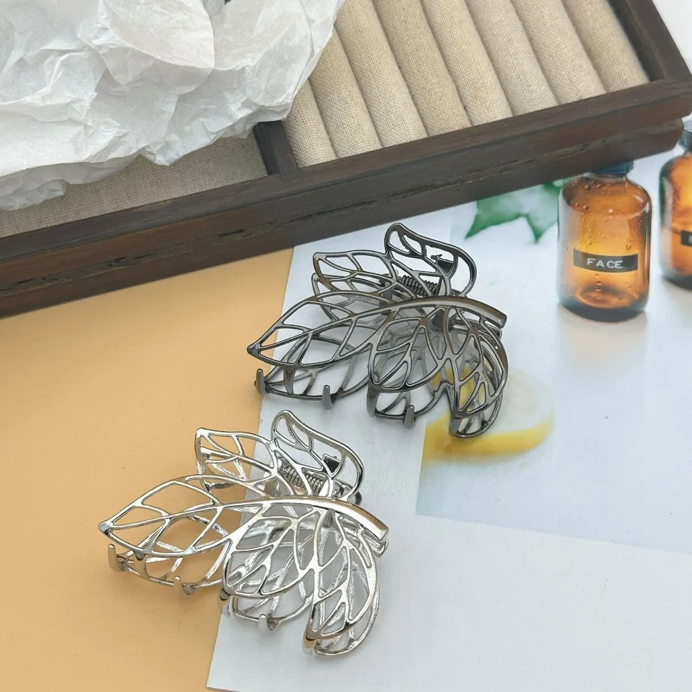 1 Stück Modische Boho Hohlblatt-Haarklammer Große Metall-Haarspange für Dickes Haar Elegantes Naturinspiriertes Haaraccessoire für Frauen – Detail 3
